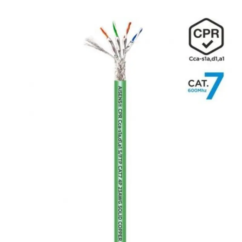 Bobina de Cable RJ45 SFTP AWG23 LSZH CPR Cca Aisens A146-0667 Cat.7/ 305m/ Verde Bobina de Cable RJ45 SFTP AWG23 LSZH CPR Cca Aisens A146-0667 Cat.7/ 305m/ Verde