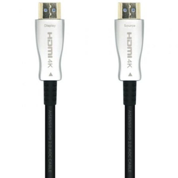 Cable HDMI 2.0 AOC 4K Aisens A148-0380/ HDMI Macho - HDMI Macho/ 50m/ Negro