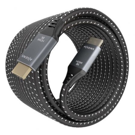 Cable HDMI 2.1 8K Aisens A150-0877/ HDMI Macho - HDMI Macho/ 7m/ Gris y Negro Cable HDMI 2.1 8K Aisens A150-0877/ HDMI Macho - HDMI Macho/ 7m/ Gris y Negro