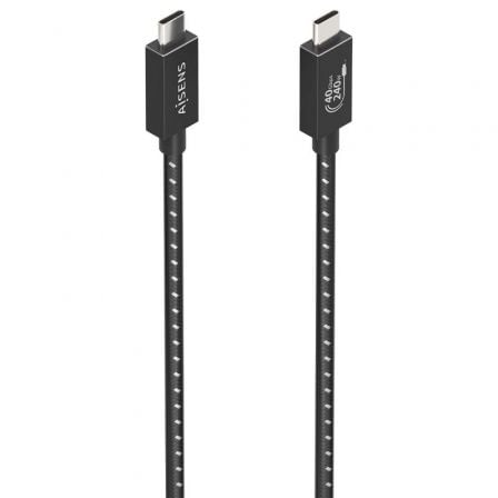 Cable USB 4.0 Tipo-C Aisens A156-0866/ USB Tipo-C Macho - USB Tipo-C Macho/ Hasta 240W/ 40Gbps/ 50cm/ Gris Cable USB 4.0 Tipo-C Aisens A156-0866/ USB Tipo-C Macho - USB Tipo-C Macho/ Hasta 240W/ 40Gbps/ 50cm/ Gris