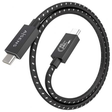 Cable USB 4.0 Tipo-C Aisens A156-0866/ USB Tipo-C Macho - USB Tipo-C Macho/ Hasta 240W/ 40Gbps/ 50cm/ Gris Cable USB 4.0 Tipo-C Aisens A156-0866/ USB Tipo-C Macho - USB Tipo-C Macho/ Hasta 240W/ 40Gbps/ 50cm/ Gris