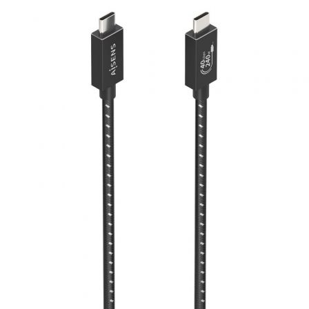 Cable USB 4.0 Tipo-C Aisens A156-0867/ USB Tipo-C Macho - USB Tipo-C Macho/ Hasta 240W/ 1m/ Gris Cable USB 4.0 Tipo-C Aisens A156-0867/ USB Tipo-C Macho - USB Tipo-C Macho/ Hasta 240W/ 1m/ Gris