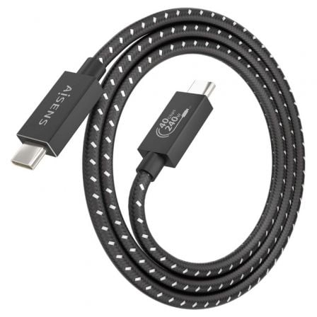 Cable USB 4.0 Tipo-C Aisens A156-0867/ USB Tipo-C Macho - USB Tipo-C Macho/ Hasta 240W/ 1m/ Gris Cable USB 4.0 Tipo-C Aisens A156-0867/ USB Tipo-C Macho - USB Tipo-C Macho/ Hasta 240W/ 1m/ Gris