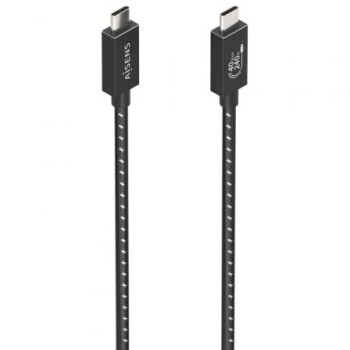 Cable USB 4.0 Tipo-C Aisens A156-0868/ USB Tipo-C Macho - USB Tipo-C Macho/ Hasta 240W/ 40Gbps/ 1.5m/ Gris