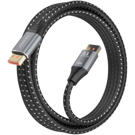 Cable DisplayPort 2.1 16K Aisens A158-0903/ DisplayPort Macho - DisplayPort Macho/ 80Gbps/ 2m/ Negro Cable DisplayPort 2.1 16K Aisens A158-0903/ DisplayPort Macho - DisplayPort Macho/ 80Gbps/ 2m/ Negro
