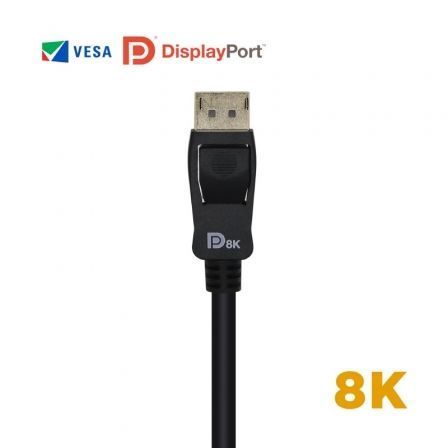 Cable DisplayPort 1.4 8K Aisens A149-0430/ DisplayPort Macho - DisplayPort Macho/ 50cm/ Certificado/ Negro Cable DisplayPort 1.4 8K Aisens A149-0430/ DisplayPort Macho - DisplayPort Macho/ 50cm/ Certificado/ Negro