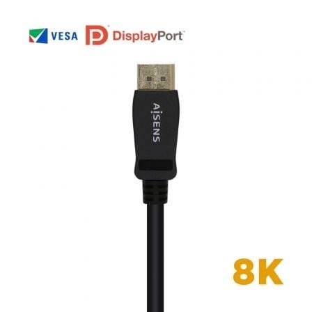 Cable DisplayPort 1.4 8K Aisens A149-0432/ DisplayPort Macho - DisplayPort Macho/ 2m/ Certificado/ Negro Cable DisplayPort 1.4 8K Aisens A149-0432/ DisplayPort Macho - DisplayPort Macho/ 2m/ Certificado/ Negro