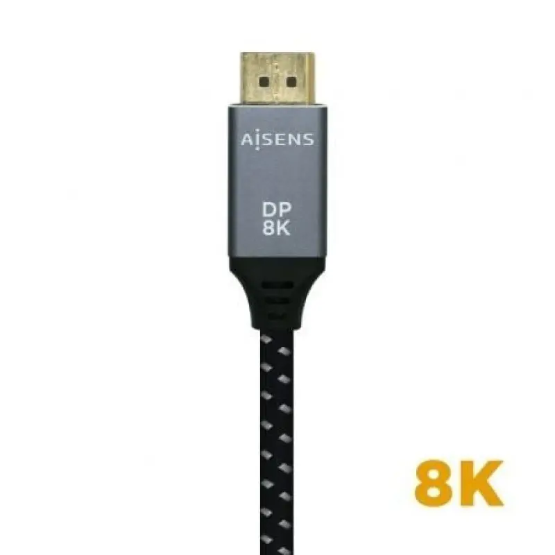 Cable DisplayPort 1.4 8K Aisens A149-0438/ DisplayPort Macho - DisplayPort Macho/ 3m/ Negro Gris Cable DisplayPort 1.4 8K Aisens A149-0438/ DisplayPort Macho - DisplayPort Macho/ 3m/ Negro Gris