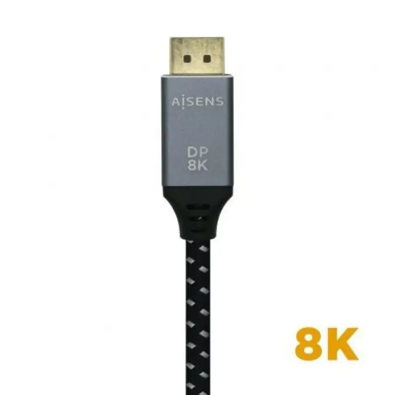 Cable DisplayPort 1.4 8K Aisens A149-0438/ DisplayPort Macho - DisplayPort Macho/ 3m/ Negro Gris Cable DisplayPort 1.4 8K Aisens A149-0438/ DisplayPort Macho - DisplayPort Macho/ 3m/ Negro Gris