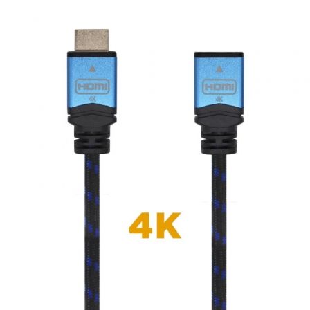 Cable Alargador HDMI Aisens A120-0452/ HDMI Macho - HDMI Hembra/ 1m/ Negro/ Azul Cable Alargador HDMI Aisens A120-0452/ HDMI Macho - HDMI Hembra/ 1m/ Negro/ Azul