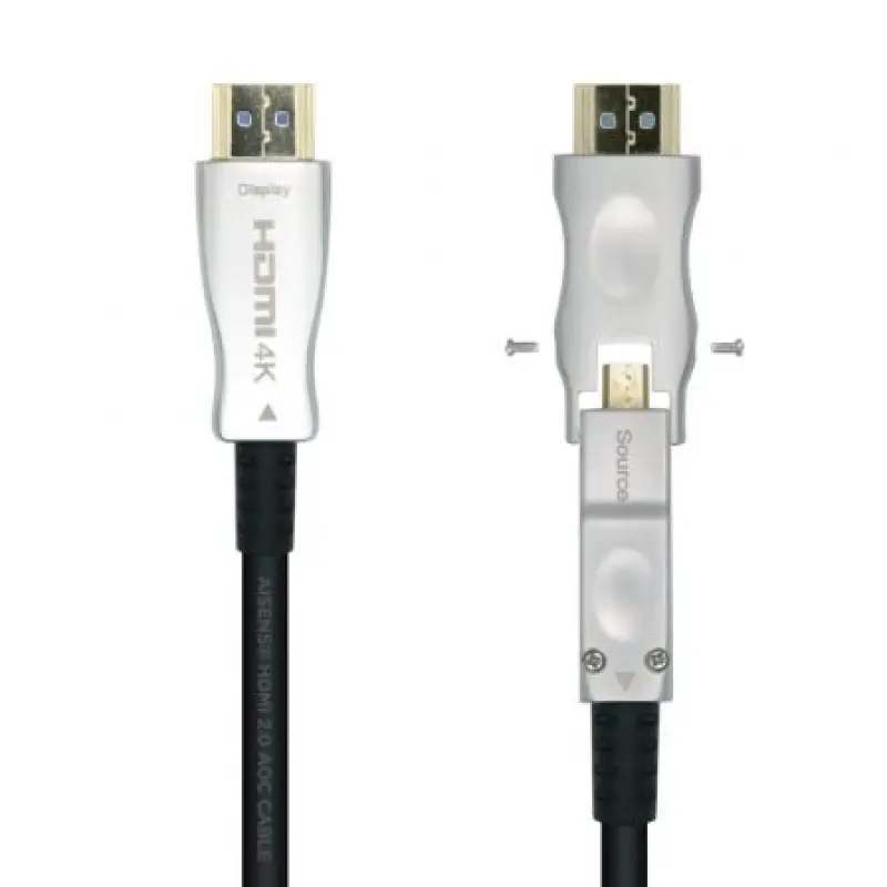 Cable HDMI 2.0 AOC 4K Desmontable Aisens A148-0510/ HDMI Macho / D Macho - HDMI Macho/ 15m/ Negro Cable HDMI 2.0 AOC 4K Desmontable Aisens A148-0510/ HDMI Macho / D Macho - HDMI Macho/ 15m/ Negro