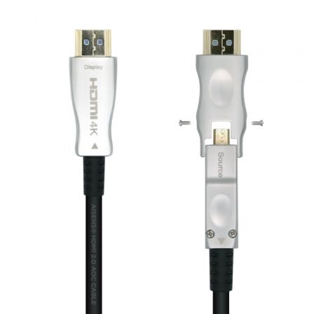 Cable HDMI 2.0 AOC 4K Desmontable Aisens A148-0513/ HDMI Macho / D Macho - HDMI Macho/ 40m/ Negro Cable HDMI 2.0 AOC 4K Desmontable Aisens A148-0513/ HDMI Macho / D Macho - HDMI Macho/ 40m/ Negro