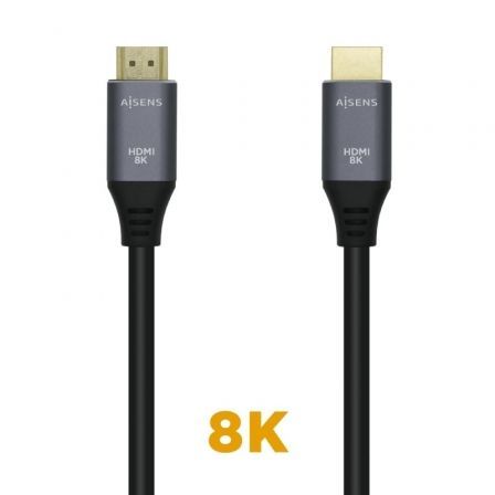 Cable HDMI 2.1 8K Aisens A150-0426/ HDMI Macho - HDMI Macho/ 1m/ Gris Negro Cable HDMI 2.1 8K Aisens A150-0426/ HDMI Macho - HDMI Macho/ 1m/ Gris Negro