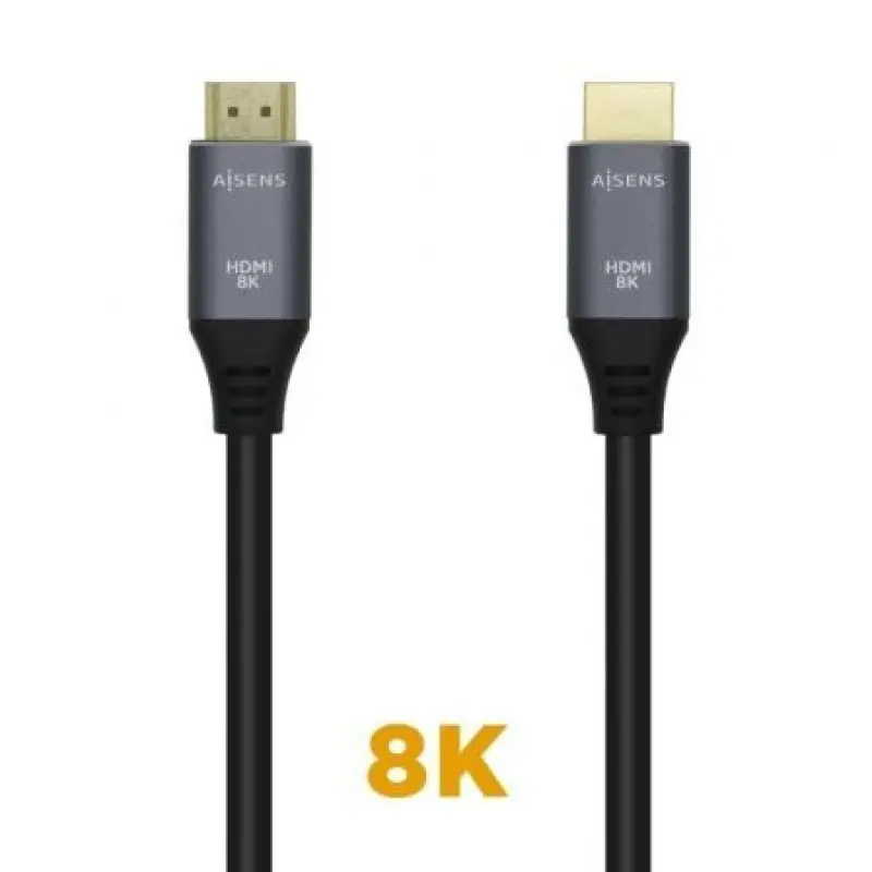 Cable HDMI 2.1 8K Aisens A150-0426/ HDMI Macho - HDMI Macho/ 1m/ Gris Negro Cable HDMI 2.1 8K Aisens A150-0426/ HDMI Macho - HDMI Macho/ 1m/ Gris Negro