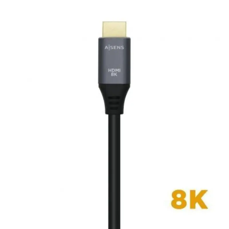 Cable HDMI 2.1 8K Aisens A150-0426/ HDMI Macho - HDMI Macho/ 1m/ Gris Negro Cable HDMI 2.1 8K Aisens A150-0426/ HDMI Macho - HDMI Macho/ 1m/ Gris Negro