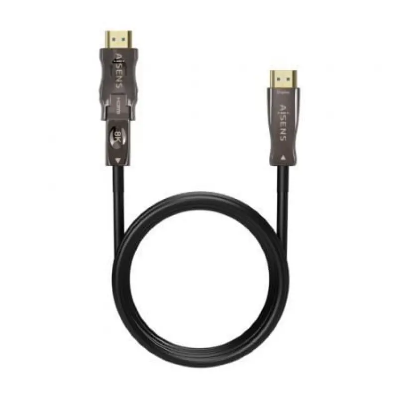 Cable HDMI 2.1 AOC 8K Desmontable Aisens A153-0645/ HDMI Macho / D Macho - HDMI Macho/ 20m/ Negro Cable HDMI 2.1 AOC 8K Desmontable Aisens A153-0645/ HDMI Macho / D Macho - HDMI Macho/ 20m/ Negro