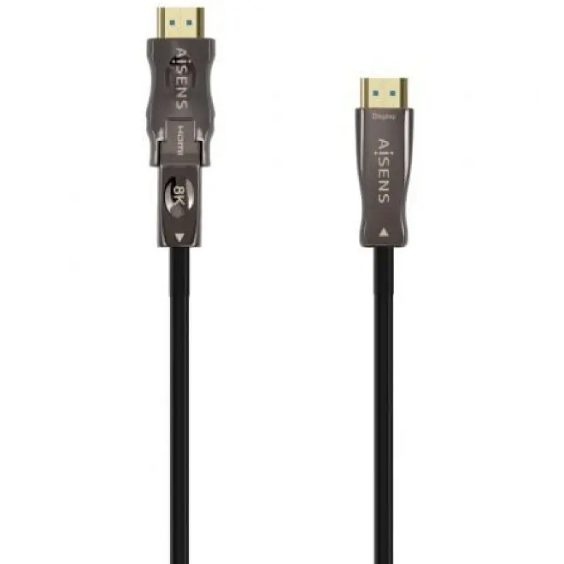 Cable HDMI 2.1 AOC 8K Desmontable Aisens A153-0648/ HDMI Macho / D Macho - HDMI Macho/ 50m/ Negro Cable HDMI 2.1 AOC 8K Desmontable Aisens A153-0648/ HDMI Macho / D Macho - HDMI Macho/ 50m/ Negro