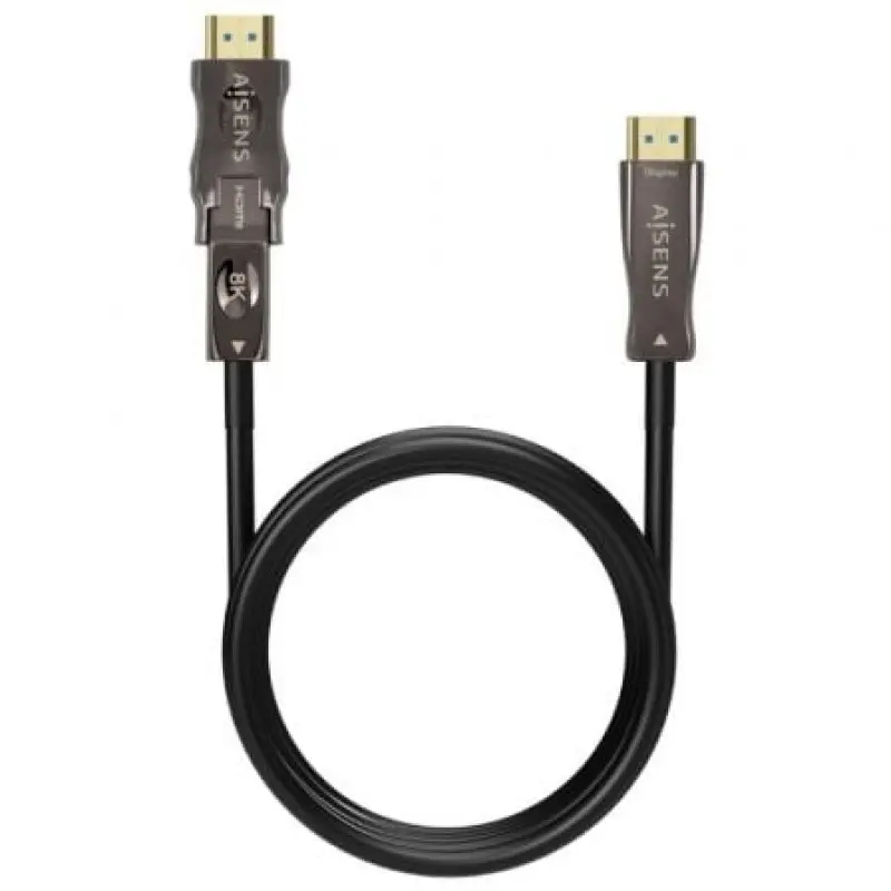 Cable HDMI 2.1 AOC 8K Desmontable Aisens A153-0648/ HDMI Macho / D Macho - HDMI Macho/ 50m/ Negro Cable HDMI 2.1 AOC 8K Desmontable Aisens A153-0648/ HDMI Macho / D Macho - HDMI Macho/ 50m/ Negro