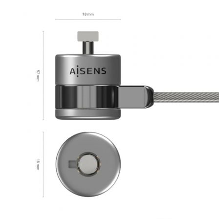 Cable de Seguridad para Portátiles Aisens ASLK-D40K02-SL/ 1.5m Cable de Seguridad para Portátiles Aisens ASLK-D40K02-SL/ 1.5m