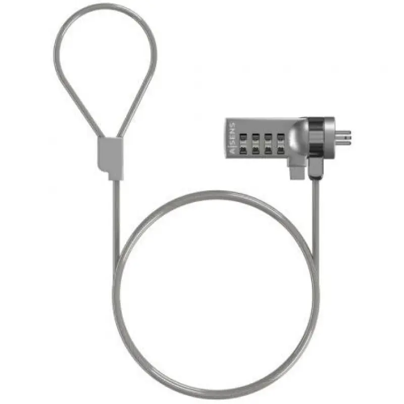 Cable de Seguridad para Portátiles Aisens ASLK-D40N01-SL/ 1.5m Cable de Seguridad para Portátiles Aisens ASLK-D40N01-SL/ 1.5m