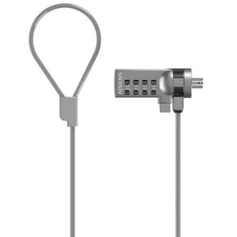 Cable de Seguridad para Portátiles Aisens ASLK-D40N01-SL/ 1.5m Cable de Seguridad para Portátiles Aisens ASLK-D40N01-SL/ 1.5m