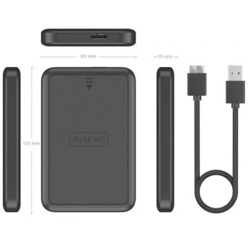 Caja Externa para Disco Duro de 2.5' Aisens ASE-2519B/ USB 3.1/ Sin Tornillos Caja Externa para Disco Duro de 2.5' Aisens ASE-2519B/ USB 3.1/ Sin Tornillos
