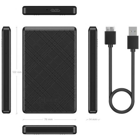 Caja Externa para Disco Duro de 2.5' Aisens ASE-2522B/ USB 3.1 Caja Externa para Disco Duro de 2.5' Aisens ASE-2522B/ USB 3.1