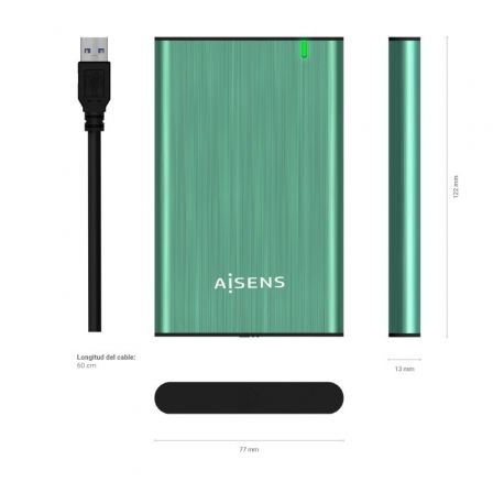 Caja Externa para Disco Duro de 2.5' Aisens ASE-2525SGN/ USB 3.0/ Sin tornillos Caja Externa para Disco Duro de 2.5' Aisens ASE-2525SGN/ USB 3.0/ Sin tornillos
