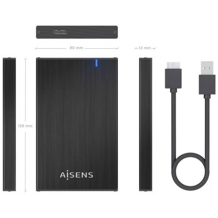 Caja Externa para Disco Duro de 2.5' Aisens ASE-2527B/ USB 3.1 Caja Externa para Disco Duro de 2.5' Aisens ASE-2527B/ USB 3.1