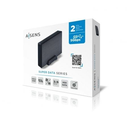 Caja Externa para Disco Duro de 3.5' Aisens ASE-3530B/ USB 3.1 Caja Externa para Disco Duro de 3.5' Aisens ASE-3530B/ USB 3.1