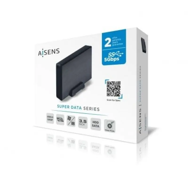 Caja Externa para Disco Duro de 3.5' Aisens ASE-3530B/ USB 3.1 Caja Externa para Disco Duro de 3.5' Aisens ASE-3530B/ USB 3.1