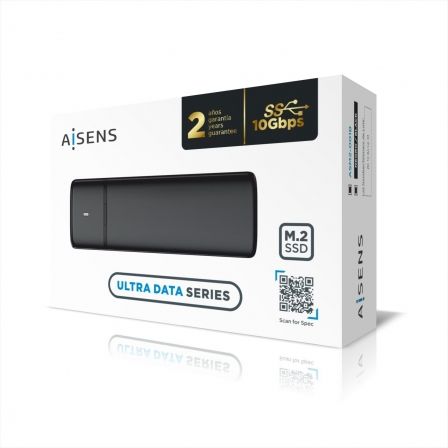 Caja Externa para Disco SSD M.2 SATA/NVMe Aisens ASM2-001B/ USB 3.1/ Sin tornillos Caja Externa para Disco SSD M.2 SATA/NVMe Aisens ASM2-001B/ USB 3.1/ Sin tornillos