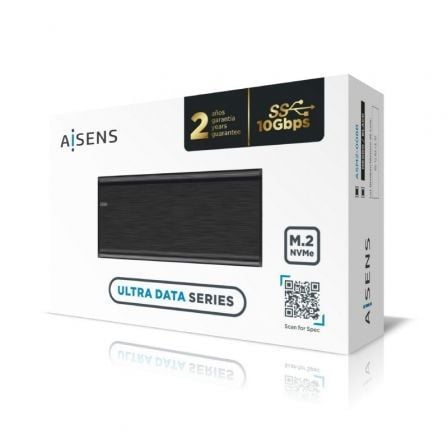 Caja Externa para Disco SSD M.2 NVMe Aisens ASM2-008B/ USB 3.1 Gen2/ Sin Tornillos Caja Externa para Disco SSD M.2 NVMe Aisens ASM2-008B/ USB 3.1 Gen2/ Sin Tornillos