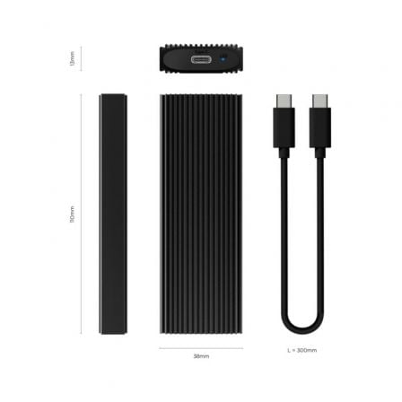 Caja Externa para Disco SSD M.2 NVMe Aisens ASM2-022B/ USB 3.2/ Sin tornillos Caja Externa para Disco SSD M.2 NVMe Aisens ASM2-022B/ USB 3.2/ Sin tornillos