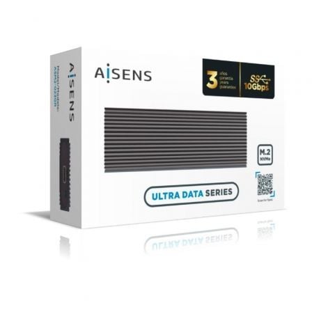 Caja Externa para Disco SSD M.2 NVMe Aisens ASM2-023GR/ USB 3.2/ Sin tornillos Caja Externa para Disco SSD M.2 NVMe Aisens ASM2-023GR/ USB 3.2/ Sin tornillos
