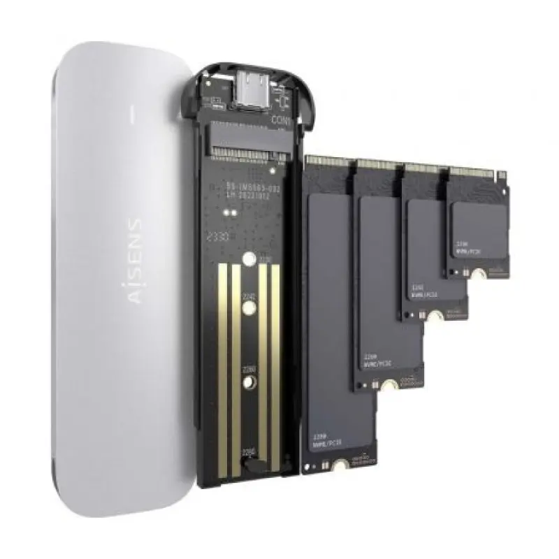 Caja Externa para Disco SSD M.2 NVMe Aisens ASM2-025SL/ USB 3.2/ Sin tornillos Caja Externa para Disco SSD M.2 NVMe Aisens ASM2-025SL/ USB 3.2/ Sin tornillos