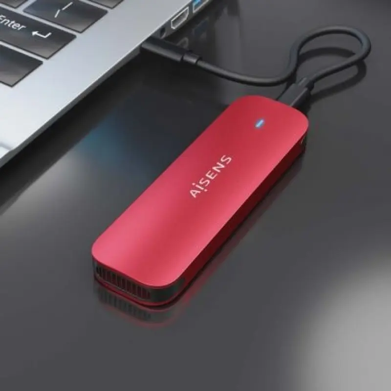 Caja Externa para Disco SSD M.2 NVMe Aisens ASM2-027RED/ USB 3.2/ Sin tornillos Caja Externa para Disco SSD M.2 NVMe Aisens ASM2-027RED/ USB 3.2/ Sin tornillos