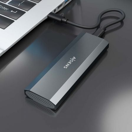 Caja Externa para Disco SSD M.2 NVMe Aisens ASM2-029GR/ USB 3.2/ Sin tornillos Caja Externa para Disco SSD M.2 NVMe Aisens ASM2-029GR/ USB 3.2/ Sin tornillos