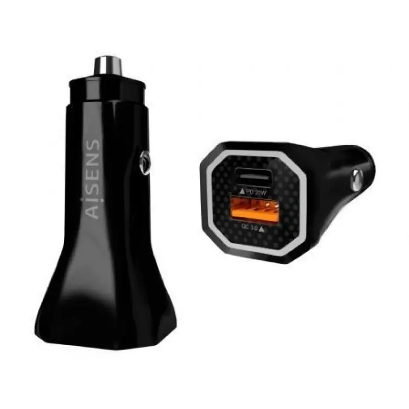 Cargador de Coche Aisens ASCH-CAR2PQC-BK/ 1xUSB-Tipo C/ 1xUSB/ 38W Cargador de Coche Aisens ASCH-CAR2PQC-BK/ 1xUSB-Tipo C/ 1xUSB/ 38W