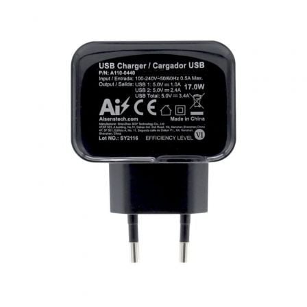 Cargador de Pared Aisens A110-0440/ 2xUSB/ 17W Cargador de Pared Aisens A110-0440/ 2xUSB/ 17W