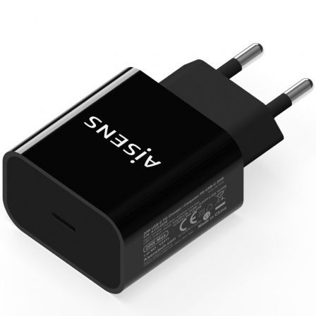 Cargador de Pared Aisens A110-0538/ 1xUSB Tipo-C PD3.0/ 20W/ Negro Cargador de Pared Aisens A110-0538/ 1xUSB Tipo-C PD3.0/ 20W/ Negro