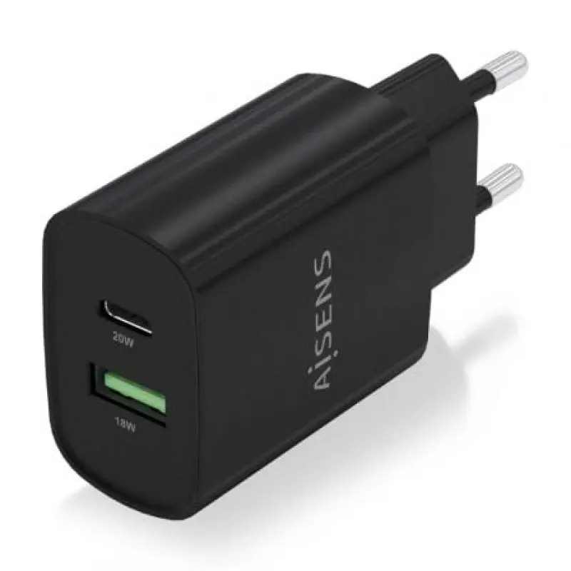 Cargador de Pared Aisens A110-0755/ 1xUSB Tipo-C/ 1xUSB/ 20W Cargador de Pared Aisens A110-0755/ 1xUSB Tipo-C/ 1xUSB/ 20W