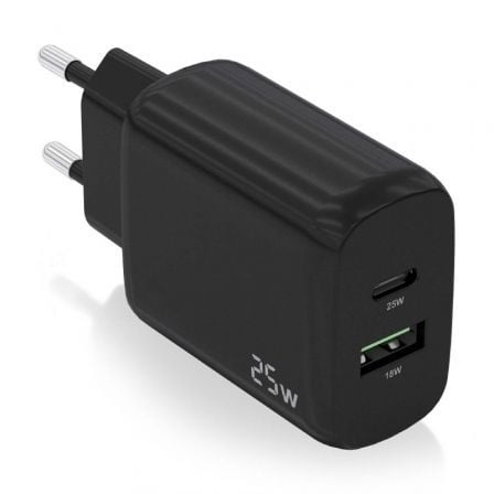 Cargador de Pared Aisens A110-0759/ 1xUSB Tipo-C/ 1xUSB/ 25W Cargador de Pared Aisens A110-0759/ 1xUSB Tipo-C/ 1xUSB/ 25W