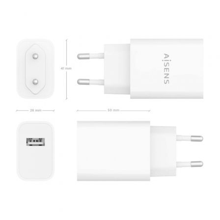 Cargador de Pared Aisens A110-0853/ 1xUSB/ 10.5W Cargador de Pared Aisens A110-0853/ 1xUSB/ 10.5W