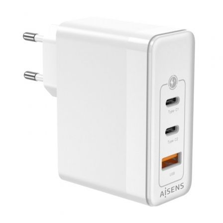 Cargador Gan de Pared Aisens ASCH-100W3P008-W/ 2xUSB Tipo-C/ 1x USB/ 100W Cargador Gan de Pared Aisens ASCH-100W3P008-W/ 2xUSB Tipo-C/ 1x USB/ 100W