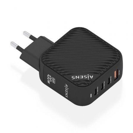 Cargador Gan de Pared Aisens ASCH-100W4P029-BK/ 3xUSB Tipo-C/ 1x USB/ 100W Cargador Gan de Pared Aisens ASCH-100W4P029-BK/ 3xUSB Tipo-C/ 1x USB/ 100W