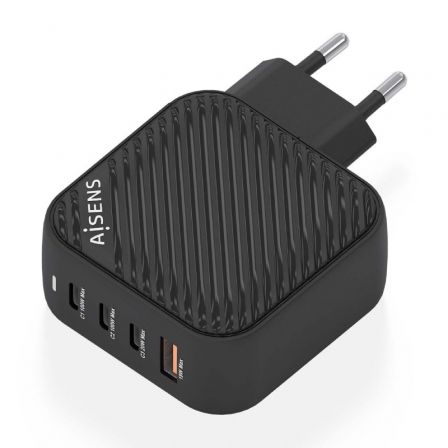 Cargador Gan de Pared Aisens ASCH-100W4P029-BK/ 3xUSB Tipo-C/ 1x USB/ 100W Cargador Gan de Pared Aisens ASCH-100W4P029-BK/ 3xUSB Tipo-C/ 1x USB/ 100W