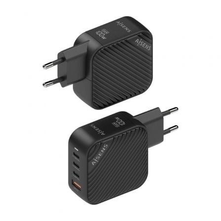 Cargador Gan de Pared Aisens ASCH-100W4P029-BK/ 3xUSB Tipo-C/ 1x USB/ 100W Cargador Gan de Pared Aisens ASCH-100W4P029-BK/ 3xUSB Tipo-C/ 1x USB/ 100W