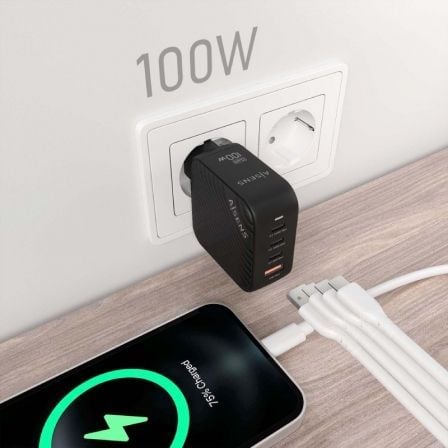 Cargador Gan de Pared Aisens ASCH-100W4P029-BK/ 3xUSB Tipo-C/ 1x USB/ 100W Cargador Gan de Pared Aisens ASCH-100W4P029-BK/ 3xUSB Tipo-C/ 1x USB/ 100W