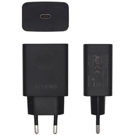 Cargador de Pared Aisens ASCH-1PD20-BK/ 1xUSB Tipo-C/ 20W Cargador de Pared Aisens ASCH-1PD20-BK/ 1xUSB Tipo-C/ 20W